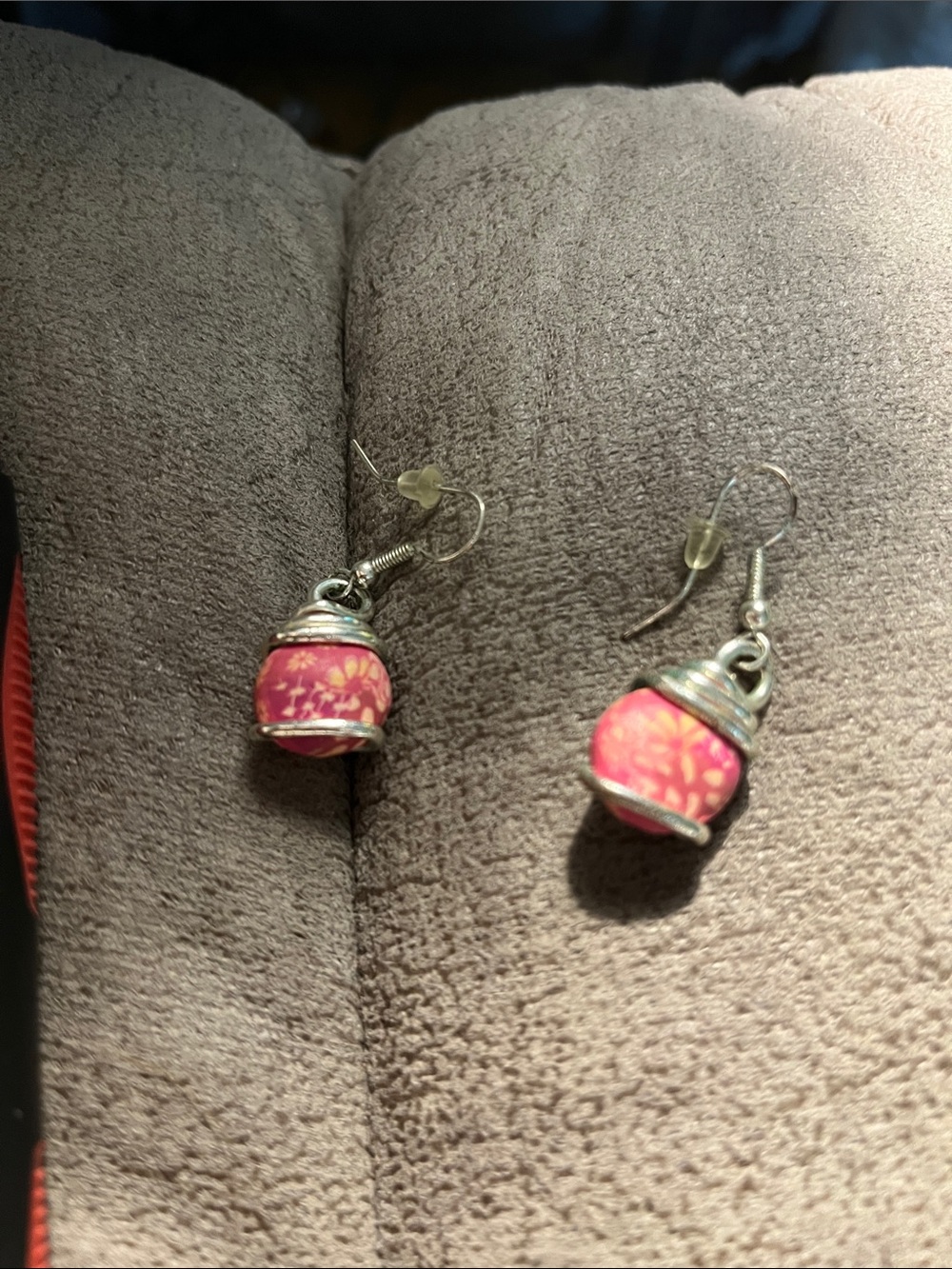 Pink Floral Bead Drop Earrings - Women Jewelry 1714
